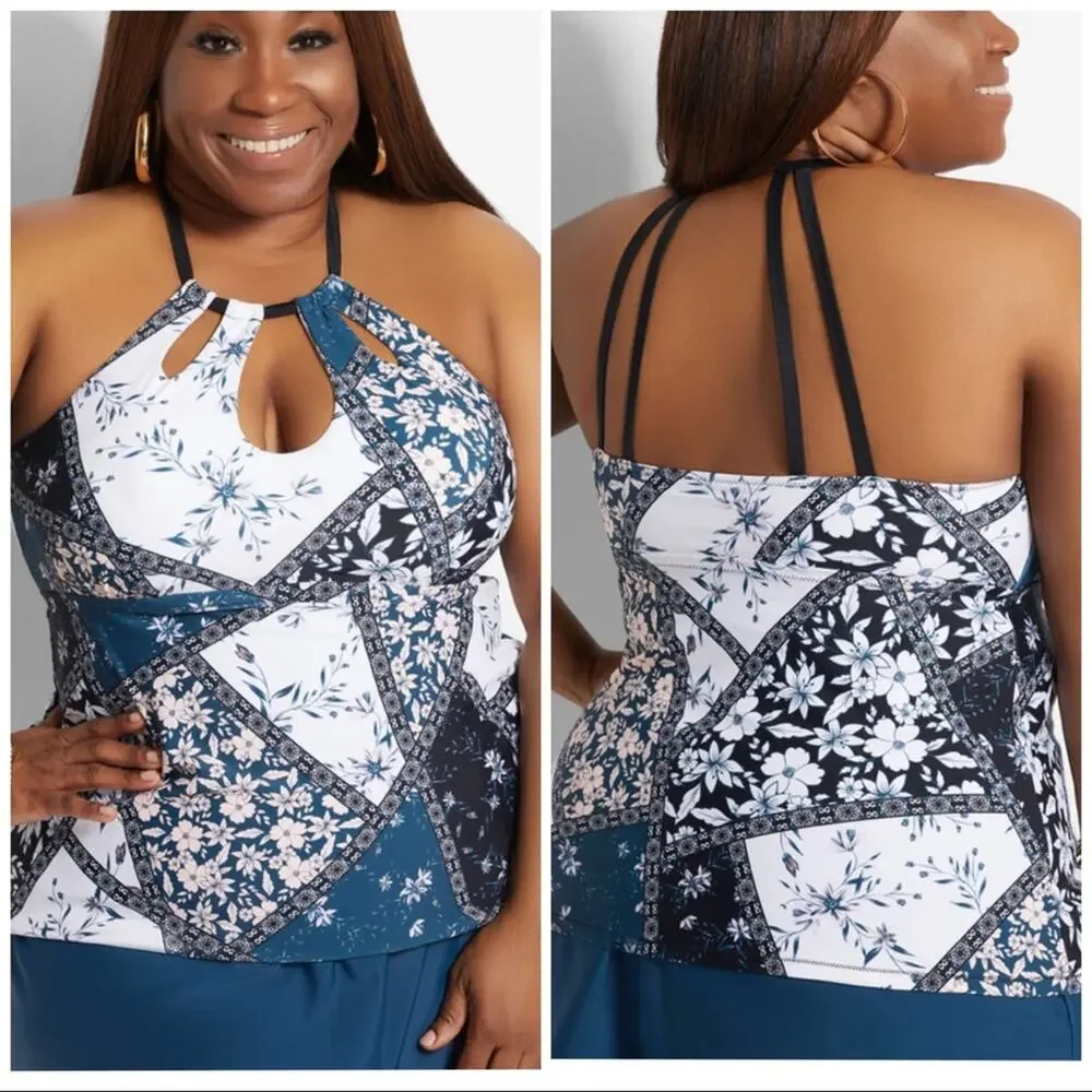 RAISINS CURVE ROSALIE TANKINI halter swim top